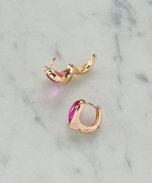 GOLDY(ゴールディ)の「【GOLDY】クリア カラー ハート ワンタッチ ピアス 1240106※(ピアス(両耳用)・レディース・ブルー/シルバー/グリーン/ピンク/ゴールド・FREE)」の7枚目の写真