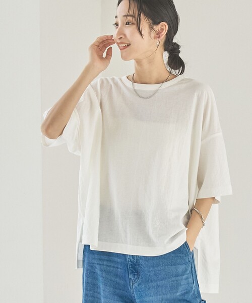 coen（コーエン）の「ヴィンテージカノコスクエアTシャツ（Tシャツ/カットソー・レディース・オフホワイト/ブラック/コバルトブルー・M/L）」の10枚目の写真