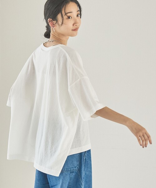 coen（コーエン）の「ヴィンテージカノコスクエアTシャツ（Tシャツ/カットソー・レディース・オフホワイト/ブラック/コバルトブルー・M/L）」の9枚目の写真
