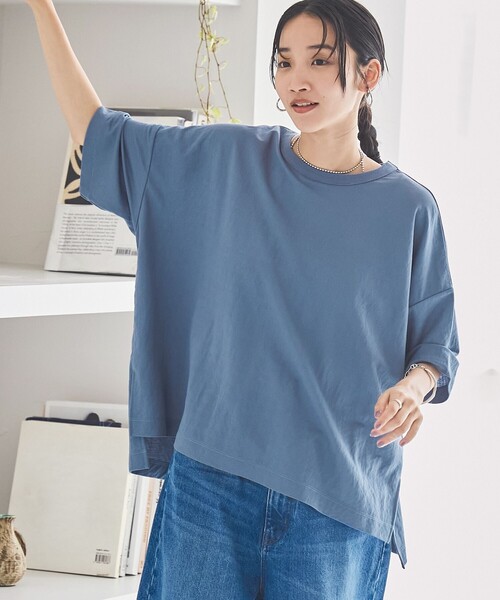coen（コーエン）の「ヴィンテージカノコスクエアTシャツ（Tシャツ/カットソー・レディース・オフホワイト/ブラック/コバルトブルー・M/L）」の20枚目の写真