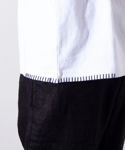 GLOSTER(グロスター)の「【GLOSTER/グロスター】ニットポケット ハンドステッチ ポケットTシャツ 配色ステッチ ポケT(Tシャツ/カットソー・メンズ・ホワイト/ミント/ネイビー・S/M/L)」の20枚目の写真
