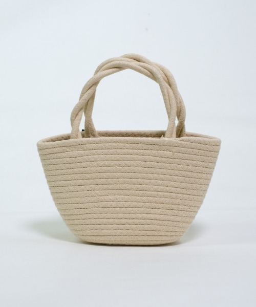 shopnikoniko（ショップニコニコ）の「ビックリボン かごバッグ ミニ トートバッグ バレエコア ねじれハンドル（ハンドバッグ・レディース・ベージュ/ホワイト・フリー）」の17枚目の写真
