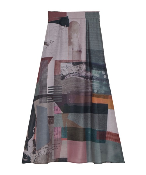 Ameri（アメリ）の「ART COLLAGE PRINT SHEER SKIRT（スカート）」 - WEAR