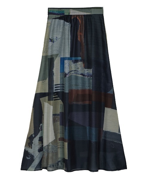 Ameri（アメリ）の「ART COLLAGE PRINT SHEER SKIRT（スカート）」 - WEAR