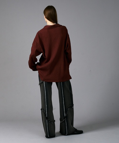 epnok(エプノック)の「ウェーブフリンジワイドストレートデニム(デニムパンツ・メンズ・インディゴブルー/ブラック・LARGE/MEDIUM/SMALL)」の9枚目の写真