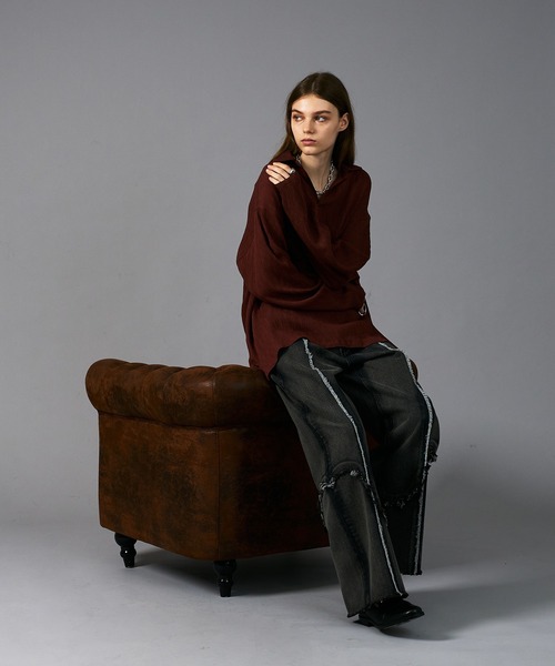 epnok(エプノック)の「ウェーブフリンジワイドストレートデニム(デニムパンツ・メンズ・インディゴブルー/ブラック・LARGE/MEDIUM/SMALL)」の15枚目の写真