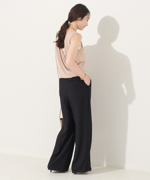 plage(プラージュ)の「《追加》washable linen混 ハイウエストパンツ(スラックス・レディース・ブラック/ブラウン系その他/ナチュラル・38/36/34/40)」の9枚目の写真