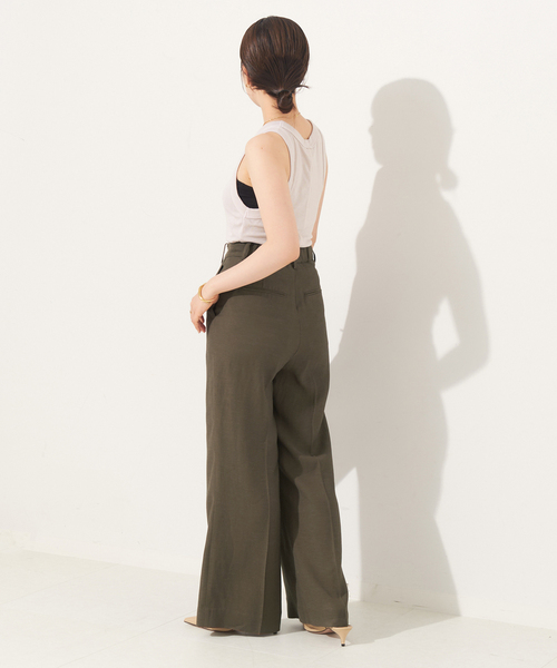 plage(プラージュ)の「《追加》washable linen混 ハイウエストパンツ(スラックス・レディース・ブラック/ブラウン系その他/ナチュラル・38/36/34/40)」の18枚目の写真