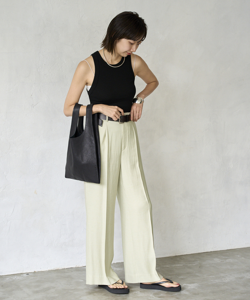 plage（プラージュ）の「《追加》washable linen混 ハイウエスト