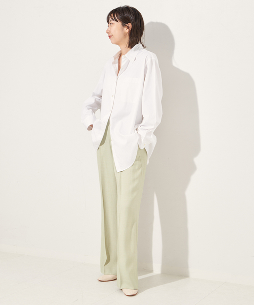 plage(プラージュ)の「《追加》washable linen混 ハイウエストパンツ(スラックス・レディース・ブラック/ブラウン系その他/ナチュラル・38/36/34/40)」の12枚目の写真