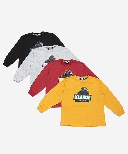 XLARGE KIDS（エクストララージキッズ）の「スランテッドOGゴリラ長袖Tシャツ（Tシャツ/カットソー・キッズ・トップグレー/ブラック/エンジ/マスタード・80ｃｍ/90cm/100cm/110cm/120cm/130cm/140cm）」の5枚目の写真