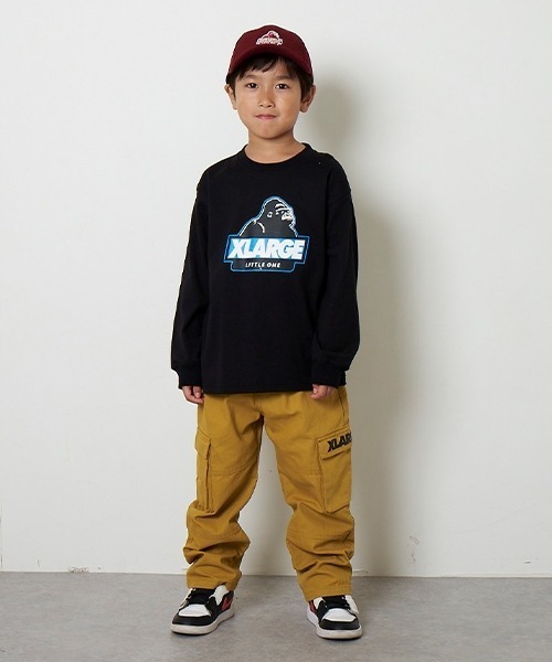 XLARGE KIDS（エクストララージキッズ）の「スランテッドOGゴリラ長袖Tシャツ（Tシャツ/カットソー・キッズ・トップグレー/ブラック/エンジ/マスタード・80ｃｍ/90cm/100cm/110cm/120cm/130cm/140cm）」の12枚目の写真