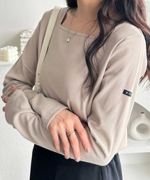 GeeRA（ジーラ）の「【新色追加】ピスネーム付スクエアネックリブトップス（長袖）（Tシャツ/カットソー）」