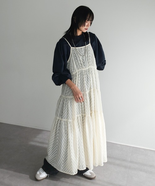 armonia(アルモニーア)の「armonia.ティアードシアーキャミワンピース(ワンピース・レディース・ブラック/テラコッタ/アイボリー・FREE)」の1枚目の写真