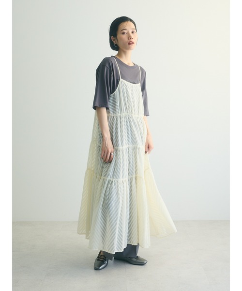 armonia(アルモニーア)の「armonia.ティアードシアーキャミワンピース(ワンピース・レディース・ブラック/テラコッタ/アイボリー・FREE)」の4枚目の写真