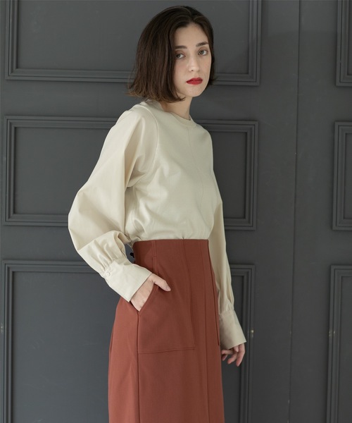 OPAQUE.CLIP（オペークドットクリップ）の「◆異素材切り替えニット【洗濯機洗い可】（ニット/セーター・レディース・チャコールグレー/モスグリーン/ブラック/ライトベージュ・38/36/42/40）」の13枚目の写真