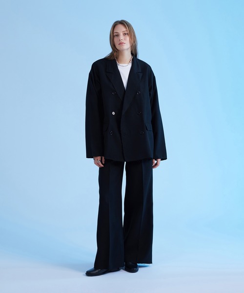 SELLE GLANT(セレグランテ)の「WIDE STRAIGHT CUTOFF PANTS/ワイドストレートカットオフパンツ(スラックス・メンズ・ブラック/チャコールグレー・LARGE/MEDIUM/SMALL)」の7枚目の写真