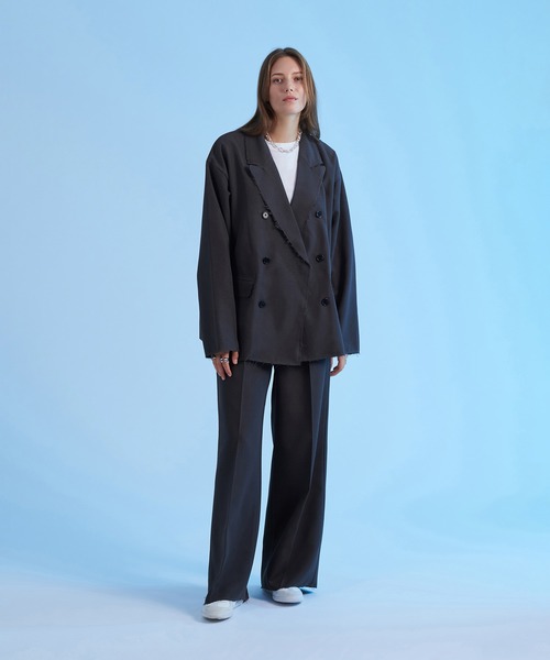 贅沢品 WIDE PANTS/ワイドストレートカットオフパンツ CUTOFF STRAIGHT パンツ
