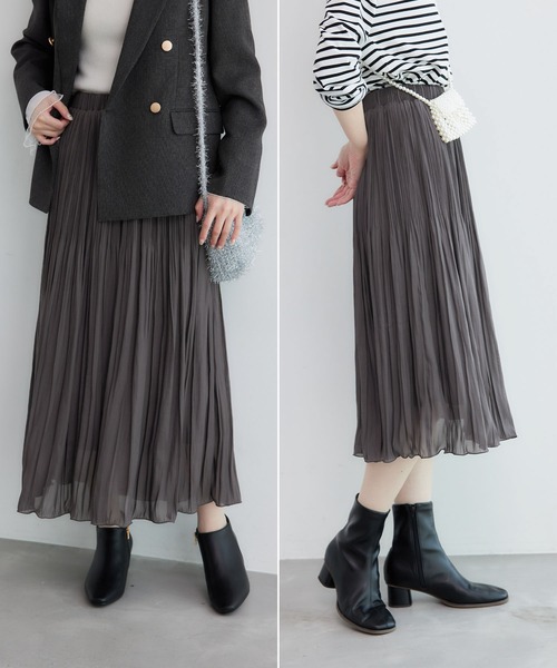 ROPE' PICNIC（ロペピクニック）の「着丈が選べるエアリーブライトプリーツスカート（スカート・レディース・サックスブルー/ダークブラウン/ベージュ・38/T38）」の2枚目の写真