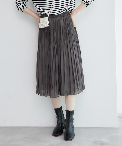 ROPE' PICNIC（ロペピクニック）の「着丈が選べるエアリーブライトプリーツスカート（スカート・レディース・サックスブルー/ダークブラウン/ベージュ・38/T38）」の7枚目の写真