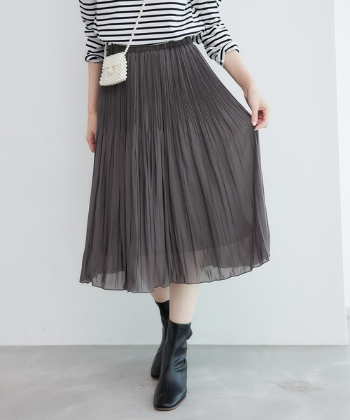ROPE' PICNIC（ロペピクニック）の「着丈が選べるエアリーブライトプリーツスカート（スカート・レディース・サックスブルー/ダークブラウン/ベージュ・38/T38）」の8枚目の写真