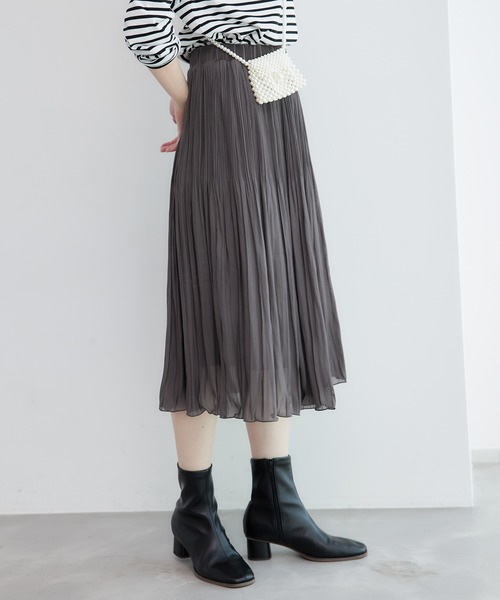 ROPE' PICNIC（ロペピクニック）の「着丈が選べるエアリーブライトプリーツスカート（スカート・レディース・サックスブルー/ダークブラウン/ベージュ・38/T38）」の9枚目の写真