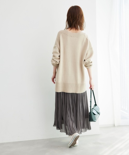 ROPE' PICNIC（ロペピクニック）の「着丈が選べるエアリーブライトプリーツスカート（スカート・レディース・サックスブルー/ダークブラウン/ベージュ・38/T38）」の13枚目の写真