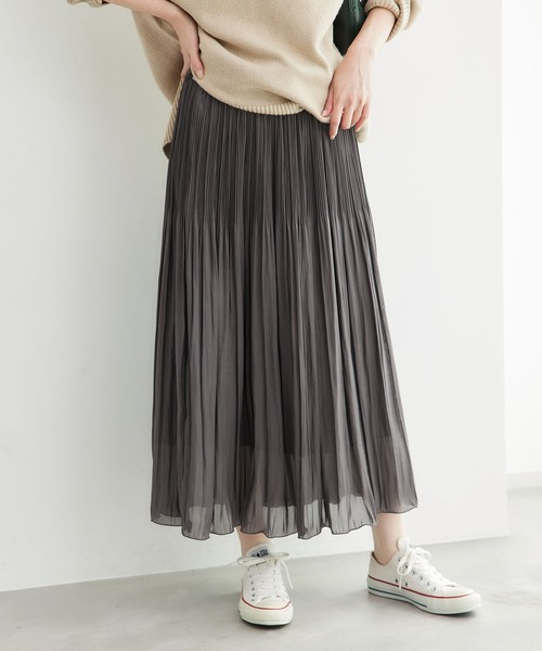 ROPE' PICNIC（ロペピクニック）の「着丈が選べるエアリーブライトプリーツスカート（スカート・レディース・サックスブルー/ダークブラウン/ベージュ・38/T38）」の14枚目の写真