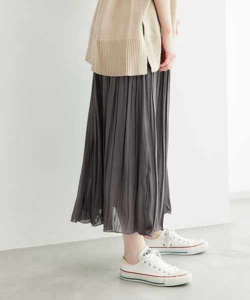 ROPE' PICNIC（ロペピクニック）の「着丈が選べるエアリーブライトプリーツスカート（スカート・レディース・サックスブルー/ダークブラウン/ベージュ・38/T38）」の15枚目の写真