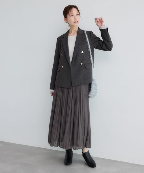 ROPE' PICNIC（ロペピクニック）の「着丈が選べるエアリーブライトプリーツスカート（スカート・レディース・サックスブルー/ダークブラウン/ベージュ・38/T38）」の16枚目の写真