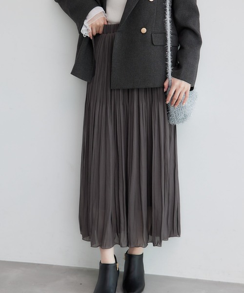 ROPE' PICNIC（ロペピクニック）の「着丈が選べるエアリーブライトプリーツスカート（スカート・レディース・サックスブルー/ダークブラウン/ベージュ・38/T38）」の18枚目の写真