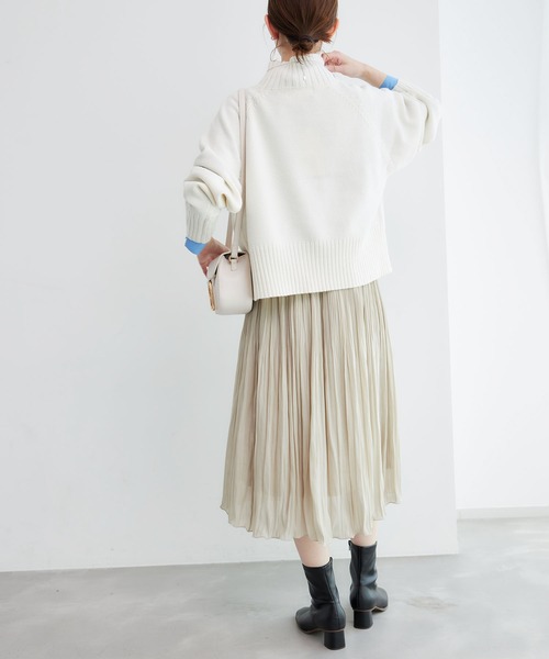 ROPE' PICNIC（ロペピクニック）の「着丈が選べるエアリーブライトプリーツスカート（スカート・レディース・サックスブルー/ダークブラウン/ベージュ・38/T38）」の22枚目の写真