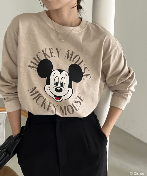 GOOD ROCK SPEED】MICKEY ミッキープリントロンT ベージュ