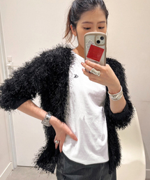 AP STUDIO | フェザーニットジャケット(ノーカラージャケット)