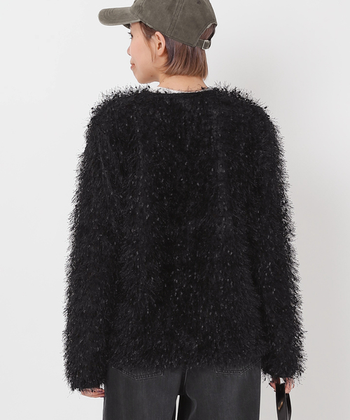 AP STUDIO（エーピーストゥディオ）の「フェザーニットジャケット（ノーカラージャケット・レディース・ブラック・FREE）」の5枚目の写真
