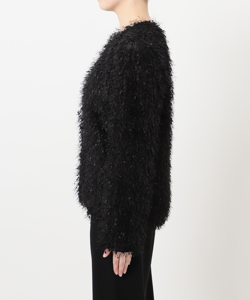 AP STUDIO（エーピーストゥディオ）の「フェザーニットジャケット（ノーカラージャケット・レディース・ブラック・FREE）」の10枚目の写真