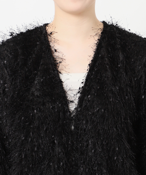 AP STUDIO（エーピーストゥディオ）の「フェザーニットジャケット（ノーカラージャケット・レディース・ブラック・FREE）」の12枚目の写真