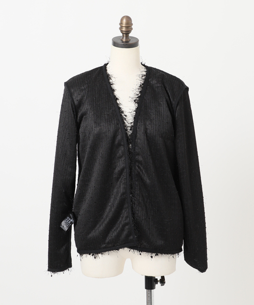 AP STUDIO（エーピーストゥディオ）の「フェザーニットジャケット（ノーカラージャケット・レディース・ブラック・FREE）」の17枚目の写真