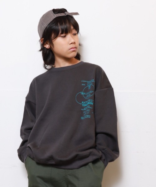 RAT EFFECT(ラットエフェクト)の「RAT EFFECT/ラットエフェクト RAT EARTHトレーナー(スウェット・キッズ・チャコールグレー/ブラック/ライトグレー・160/150/140/130)」の6枚目の写真