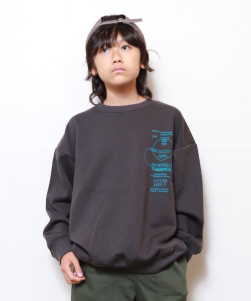 RAT EFFECT(ラットエフェクト)の「RAT EFFECT/ラットエフェクト RAT EARTHトレーナー(スウェット・キッズ・チャコールグレー/ブラック/ライトグレー・160/150/140/130)」の7枚目の写真