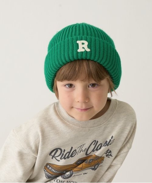 b・ROOM（ビールーム）の「アルファベットニットキャップ（ニットキャップ/ビーニー・キッズ・アイボリー/ブラック/ブルー/グリーン/レッド・50-52cm）」の4枚目の写真