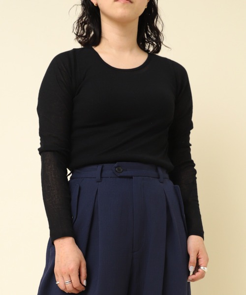 RNA-N(アールエヌエーエヌ)の「M2288 シアーテレコプルオーバー(Tシャツ/カットソー・レディース・グレー/ブラック/ホワイト系その他/ブラウン/オレンジ・MEDIUM)」の3枚目の写真