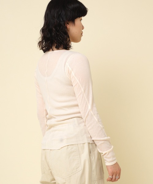 RNA-N(アールエヌエーエヌ)の「M2288 シアーテレコプルオーバー(Tシャツ/カットソー・レディース・グレー/ブラック/ホワイト系その他/ブラウン/オレンジ・MEDIUM)」の12枚目の写真