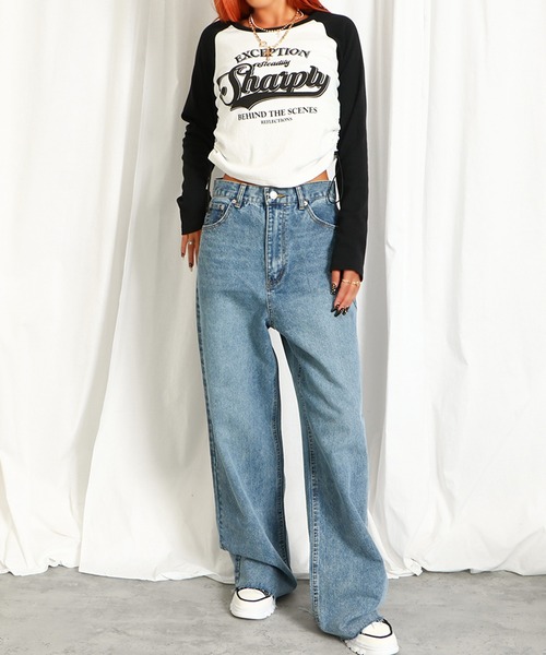 GORGE(ゴージ)の「ギャザーロゴプリントテレコTOPS(Tシャツ/カットソー・レディース・ブラック/ネイビー・F)」の8枚目の写真