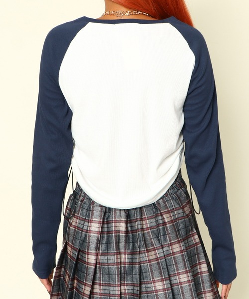 GORGE(ゴージ)の「ギャザーロゴプリントテレコTOPS(Tシャツ/カットソー・レディース・ブラック/ネイビー・F)」の4枚目の写真