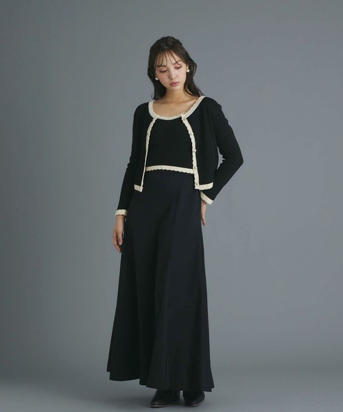 fifth(フィフス)の「キャミ付きスカラップニットカーディガン(カーディガン/ボレロ・レディース・ブラック/アイボリー・M)」の21枚目の写真