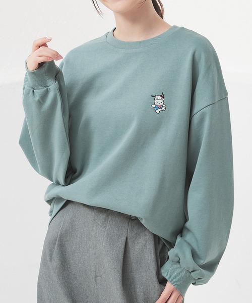 Honeys(ハニーズ)の「サンリオキャラクターズ/ゆるトレーナー(スウェット・レディース・ブラック/サックスブルー/イエロー/ミント/ホワイト・S/M/L)」の3枚目の写真