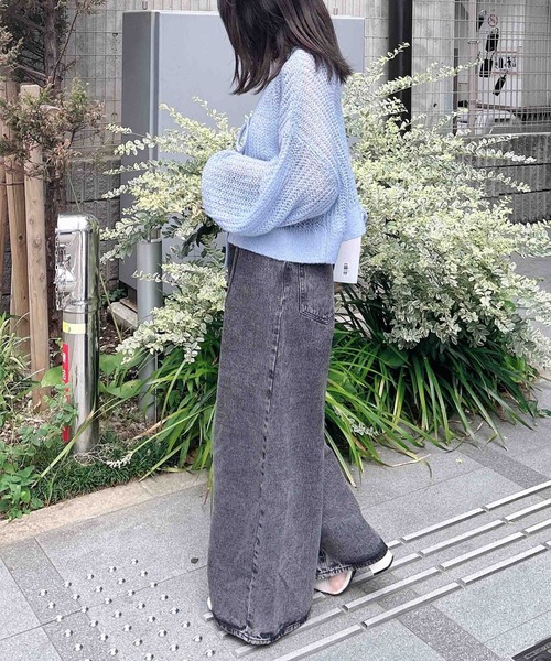 セール】フロントリボンモヘアニットカーディガン（カーディガン