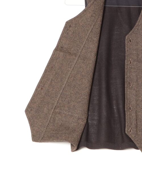 TRANS CONTINENTS フロントクラシックニットジレ グレー/ブラウン/カーキ/ネイビー（ベスト）｜Perfect Suit FActory（パーフェクトスーツファクトリー）