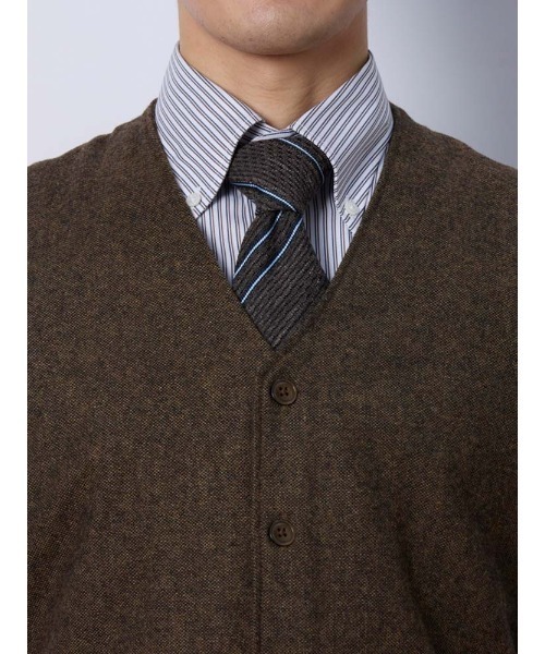 TRANS CONTINENTS フロントクラシックニットジレ グレー/ブラウン/カーキ/ネイビー（ベスト）｜Perfect Suit FActory（パーフェクトスーツファクトリー）